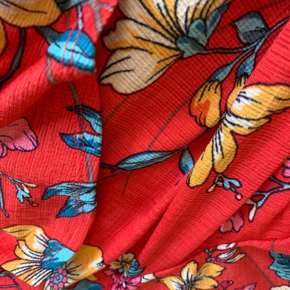 Orange Floral Blouse - Picture 4 of 5